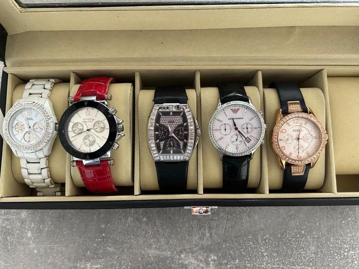Mooie Originele Horloges - Guess, Emporio Armani, Fossil, Sieraden, Tassen en Uiterlijk, Horloges | Dames, Gebruikt, Polshorloge