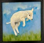 Vrolijk lammetje Happy schaap met lijst, Ophalen of Verzenden