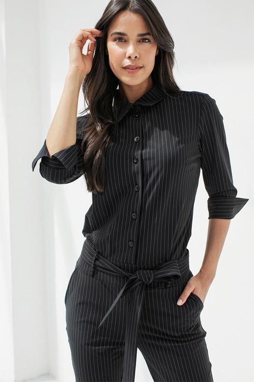 Studio Anneloes Angelique Jumpsuit pinstripe zwart XXS, Kleding | Dames, Jumpsuits, Zo goed als nieuw, Maat 34 (XS) of kleiner