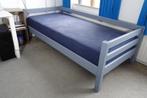 Tiener bed (Flexa) blauw grijs 90 x 200, Huis en Inrichting, Slaapkamer | Bedden, 90 cm, Eenpersoons, Zo goed als nieuw, Hout
