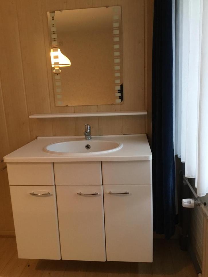 Wastafelmeubel wit hoogglans., Huis en Inrichting, Badkamer | Badkamermeubels, Zo goed als nieuw, Wastafelkast, Minder dan 100 cm