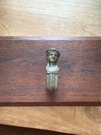 Antieke eikenhouten kapstok met messing / bronzen haken, Huis en Inrichting, Ophalen, Minder dan 50 cm, Gebruikt, 50 tot 100 cm
