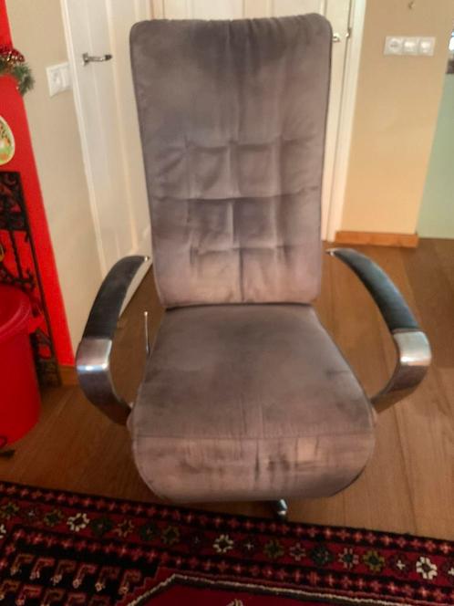 Prominent relaxstoel grijs handbediend draaistoel, Huis en Inrichting, Fauteuils, Gebruikt, Ophalen
