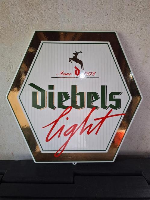 Emaille bier reclamebord Diebels Alt Duitsland, Verzamelen, Biermerken, Gebruikt, Reclamebord, Plaat of Schild, Overige merken
