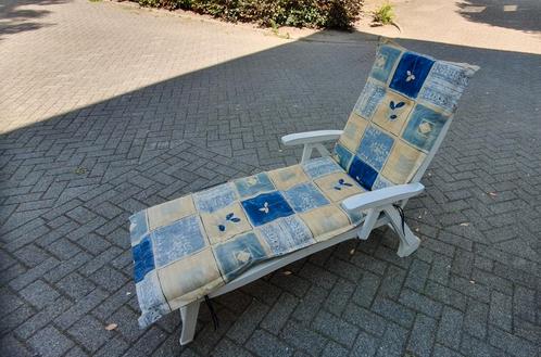Jardin tuinstoel / ligbed met dik kussen., Tuin en Terras, Ligbedden, Gebruikt, Kunststof, Ophalen