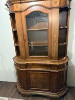 Antieke Italiaanse buffetkast met vitrine, Huis en Inrichting, Kasten | Vitrinekasten, Gebruikt, 100 tot 150 cm, Ophalen of Verzenden