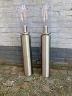 Mooie Tuinlampen - Cilinder Transparant, Tuin en Terras, Buitenverlichting, Ophalen, Minder dan 50 watt, Rvs, Vloerlamp