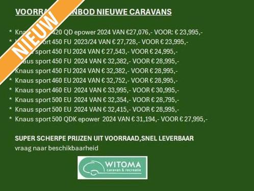 Knaus Sport Kies uitvoering VOORRAAD SALE BY WITOMA, Caravans en Kamperen, Caravans, Particulier, Knaus