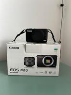 Canon EOS M10 camera met lens en lensadapter, Audio, Tv en Foto, Fotocamera's Digitaal, Ophalen of Verzenden, Zo goed als nieuw