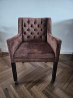 Goossens eetkamerstoel met wielen 4x, Huis en Inrichting, Stoelen, Ophalen, Zo goed als nieuw, Bruin, Vier