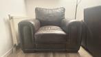 Donkerbruine Buffelsleren Bank, Huis en Inrichting, Fauteuils, Ophalen, Gebruikt, 100 tot 125 cm, Leer