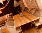 Boonstameettafel eiken 220 lang, Huis en Inrichting, Tafels | Eettafels, Ophalen, 200 cm of meer, Zo goed als nieuw, Vijf personen of meer