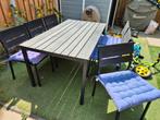 IKEA tuinset bestaande: tafel, 6 stoelen & Hartman kussens, Tuin en Terras, Tuinsets en Loungesets, Ophalen, Kunststof, Gebruikt
