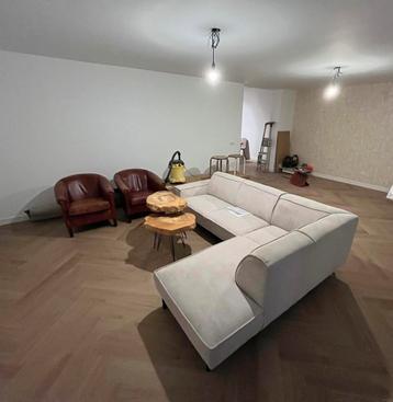 Loungebank gebroken wit / ivoor heerlijk zachte stof beschikbaar voor biedingen