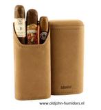 ADORINI SIGARENKOKER SUEDE LICHTBRUIN 2-3 SIGAREN KOKER sk03, Verzenden, Nieuw, Tabaksdoos of Verpakking