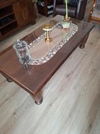 Massief eiken salontafel met twee lades, Huis en Inrichting, Ophalen, 100 tot 150 cm, 50 tot 100 cm, Minder dan 50 cm