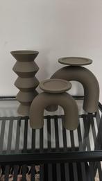 Colmore kaarsenhouder en vaas metaal grijs set, Ophalen of Verzenden, Zo goed als nieuw, Metaal, Grijs