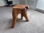 Massief houten bijzettafel, Ophalen, Gebruikt, Hout, Minder dan 55 cm