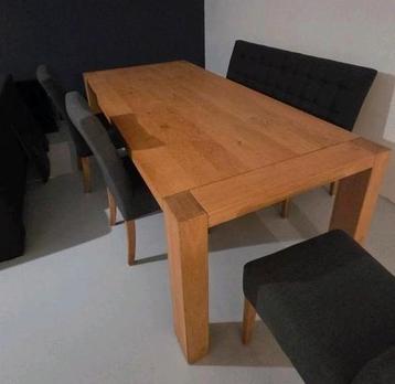 Licht Eiken Eettafel - Massief Hout - 200x100cm beschikbaar voor biedingen