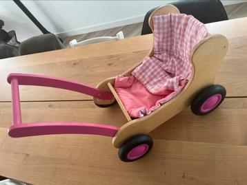 Houten poppenwagen - van dijk toys - kwalitatief zeer goed beschikbaar voor biedingen
