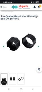 Somfy adaptieset voor 8-kantige buis 70, serie 60, Ophalen of Verzenden, Nieuw, Minder dan 100 cm, Minder dan 100 cm