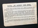 Oude dubbele ansicht van Hotel De Nymph in Den Briel, Ophalen of Verzenden, 1940 tot 1960, Ongelopen, Zuid-Holland