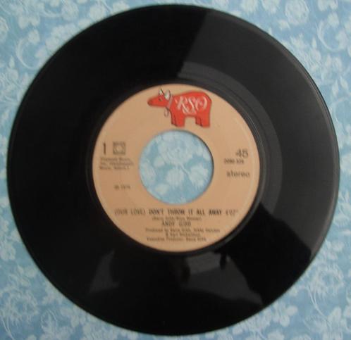 andy gibb - don't throw it all away  (4), Cd's en Dvd's, Vinyl Singles, Zo goed als nieuw, Single, Pop, 7 inch, Ophalen of Verzenden