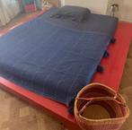 COCO-MAT rode massief houten design bed Japanse stijl, Huis en Inrichting, Ophalen, Tweepersoons, Zo goed als nieuw, Overige maten