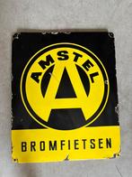 Amstel bromfietsen emaille reclamebord, Ophalen of Verzenden, Gebruikt, Reclamebord