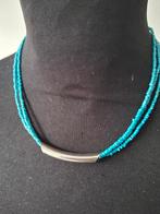 Vintage Chic Shoker - Blauwe Kralen & Zilver, Gebruikt, Blauw, Ophalen of Verzenden, Overige materialen