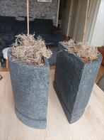 2 Keramieke Bloempotten, Tuin, Kunststof, Rond, Minder dan 60 cm