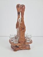 Vintage houten Flessenstandaard Nachtmann karaf en 6 glazen, N, Ophalen of Verzenden, N, N