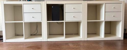 IKEA KALLAX kasten – wit – met lades, Huis en Inrichting, Kasten | Wandmeubels, Zo goed als nieuw, Minder dan 100 cm, Minder dan 150 cm
