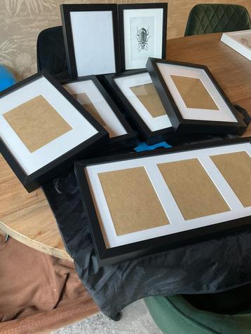 7 mooie zwarte fotolijsten. Div. formate beschikbaar voor biedingen