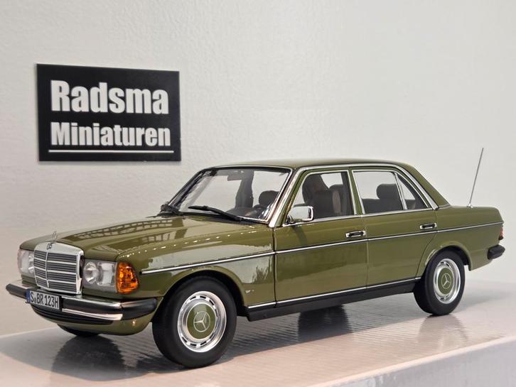 Mercedes-Benz 200 W123 Sedan - Grün - 1:18 Norev Dealerpack, Hobby en Vrije tijd, Modelauto's | 1:18, Nieuw, Auto, Norev, Ophalen of Verzenden