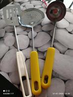 Keuken garnituur 3 delig bakspaan/ schuimspaan, jus/ soep,/, Ophalen of Verzenden, Gebruikt, Rvs of Chroom, Los bestek