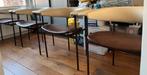 8x Rudolf Wolf meander Gamma vintage Dutch design stoelen, Huis en Inrichting, Stoelen, Ophalen, Gebruikt, Jaren 60, Bruin