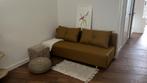 NEW! Sleeping couch mosterd colour with extra topper, Ophalen, Overige kleuren, Tweepersoons, Zo goed als nieuw