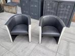 Kuipstoeltjes wit met zwart, Huis en Inrichting, Stoelen, Ophalen, Kunststof, Gebruikt, Twee