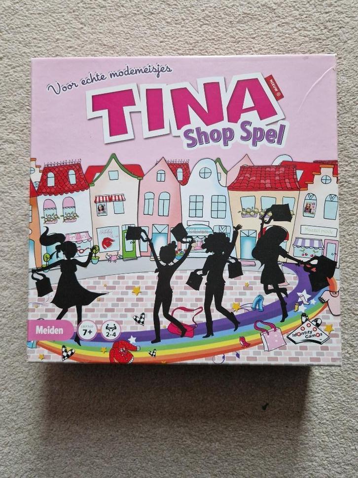 Tina shop spel, Hobby en Vrije tijd, Gezelschapsspellen | Bordspellen, Zo goed als nieuw, Een of twee spelers, Drie of vier spelers