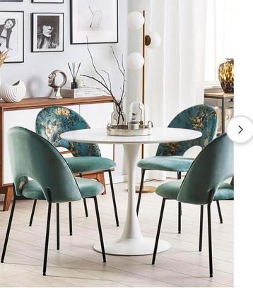 Beliani - COVELO - Eetkamerstoel - Mintgroen - Fluweel


