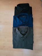 3 overhemden maat XL  kleur olijf groen - d. Blauw - zwart, Ophalen of Verzenden, Maat 56/58 (XL)