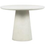 WOOOD Damon Ronde Eettafel - Betonlook - Wit - 76x100x10, Huis en Inrichting, Tafels | Eettafels, Ophalen, 100 tot 150 cm, Rond