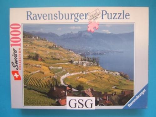 Uitzicht op Rivaz 1000 st nr. 15 956 7, Hobby en Vrije tijd, Denksport en Puzzels, Zo goed als nieuw, 500 t/m 1500 stukjes, Ophalen