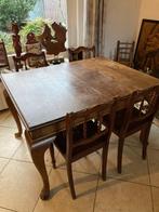 Antieke eikenhouten eettafel eventueel met 4 houten stoelen, Huis en Inrichting, 100 tot 150 cm, 100 tot 150 cm, Gebruikt, Rechthoekig