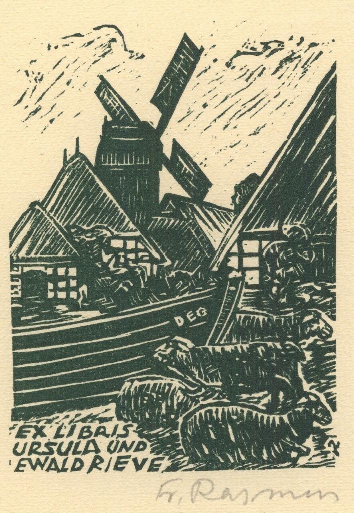 2088 Ex Libris Duitsland : Friedrich Rasmus, 1975, Antiek en Kunst, Kunst | Etsen en Gravures, Verzenden