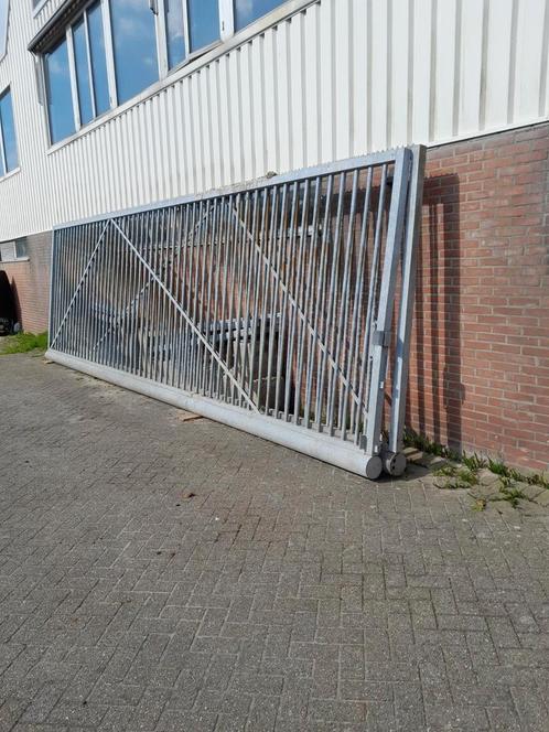 Dubbele schuifpoort doorgang 10 meter, Tuin en Terras, Tuinhekken en Hekwerk, Gebruikt, IJzer, Ophalen of Verzenden