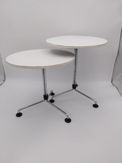 2 brabantia tafeltjes, Huis en Inrichting, Tafels | Bijzettafels, Zo goed als nieuw, Rond, Minder dan 45 cm, Minder dan 55 cm
