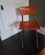 Schoolstoeltje, Huis en Inrichting, Stoelen, Gebruikt, Bruin, Vintage, Ophalen of Verzenden