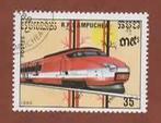 Treinen - Kampuchea - 1013 - (jr.'89) - gebr, Ophalen of Verzenden, Gestempeld, Treinen